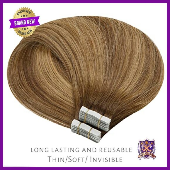 Human Hair Tape-In Extensions 20pc 50g 16in Thick Ends Remy Hair main image 8